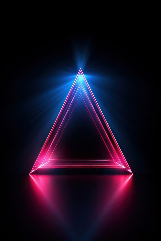 Triangular figure in a neon laser light illuminated futuristic darkness. AI generated Image by rawpixel.