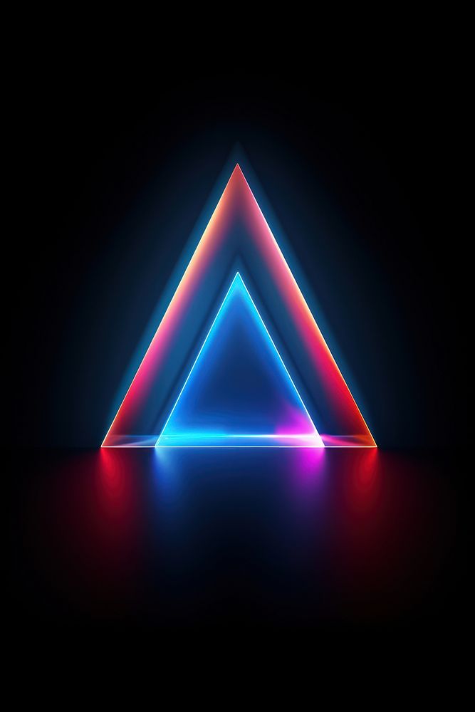 Triangular figure in a neon laser light illuminated futuristic abstract. AI generated Image by rawpixel.