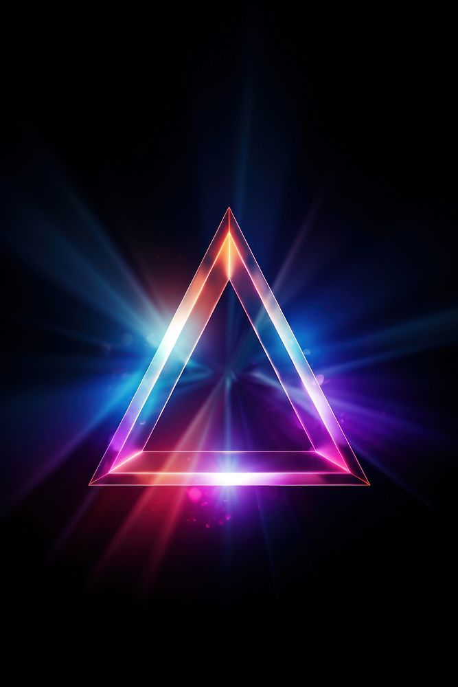 Triangular figure in a neon laser light backgrounds illuminated futuristic. AI generated Image by rawpixel.