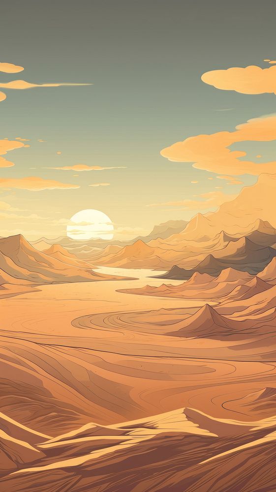 Desert landscape outdoors horizon. 