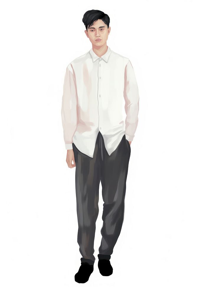 Man dresses blank white mandarin collar shirt sleeve adult white background. AI generated Image by rawpixel.