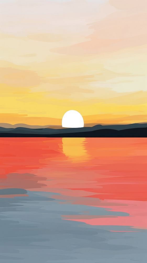 Lake and sunset backgrounds outdoors horizon. 