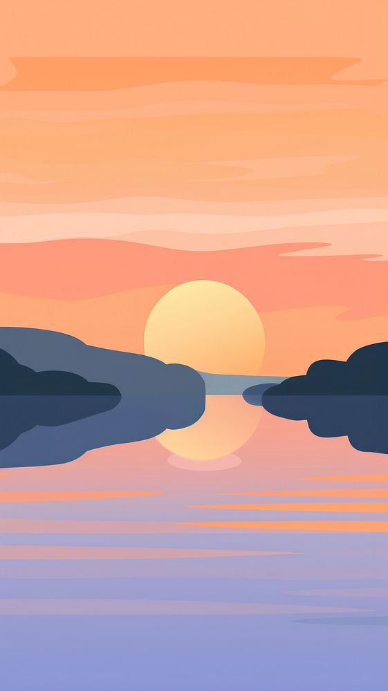 Lake and sunset backgrounds landscape outdoors. AI generated Image by rawpixel.
