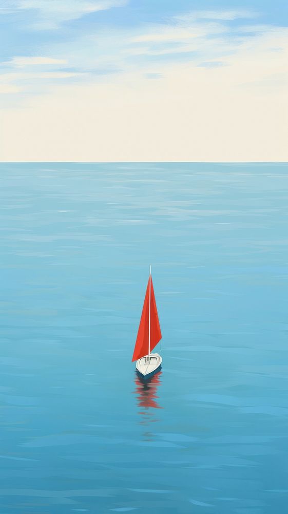 Lake and sailboat watercraft outdoors horizon. AI generated Image by rawpixel.