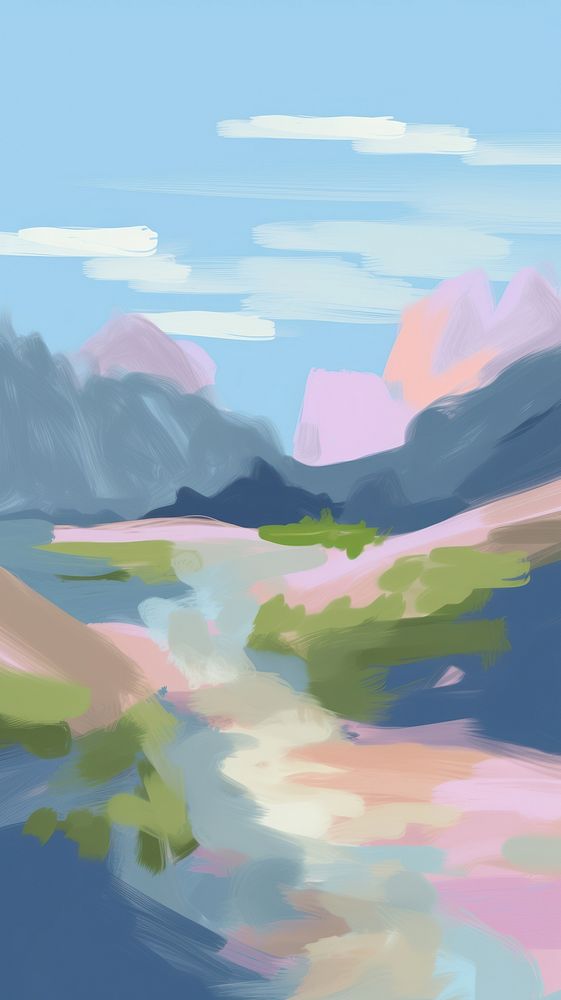 Landscape backgrounds mountain painting. AI generated Image by rawpixel.