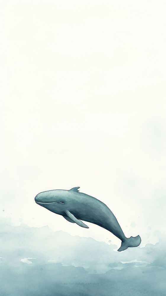 Whale animal mammal sketch. AI generated Image by rawpixel.