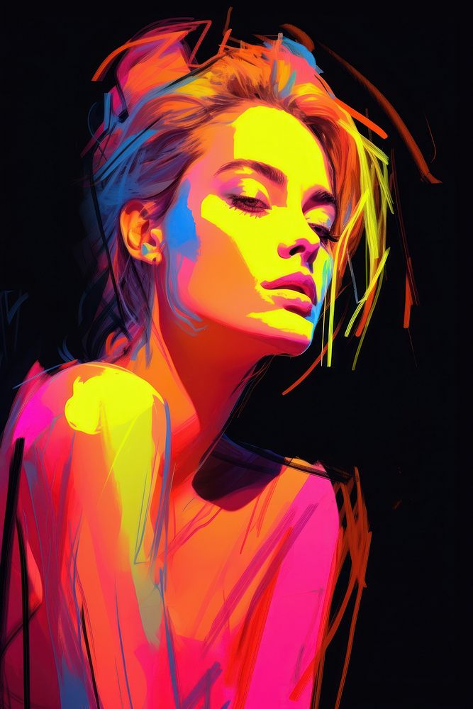 Woman portrait painting fashion drawing. AI generated Image by rawpixel.