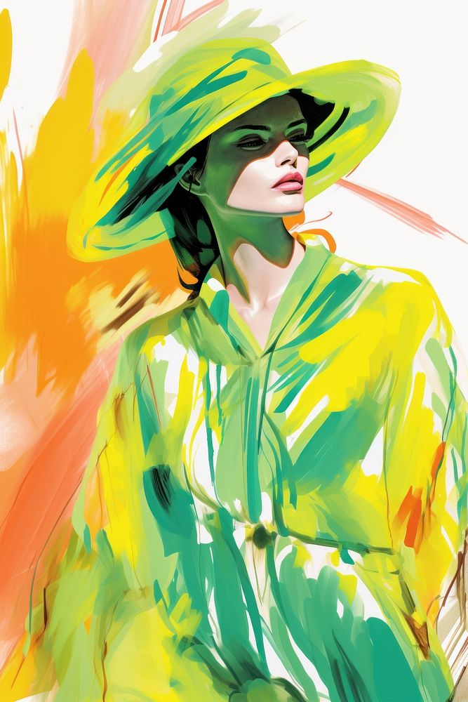 A Tropical Grasslands painting fashion drawing. AI generated Image by rawpixel.