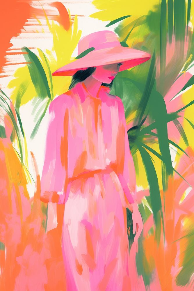 A Tropical Grasslands painting fashion drawing. AI generated Image by rawpixel.