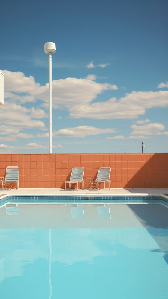 Aesthetic minimal pool architecture sunlight outdoors. AI generated Image by rawpixel.