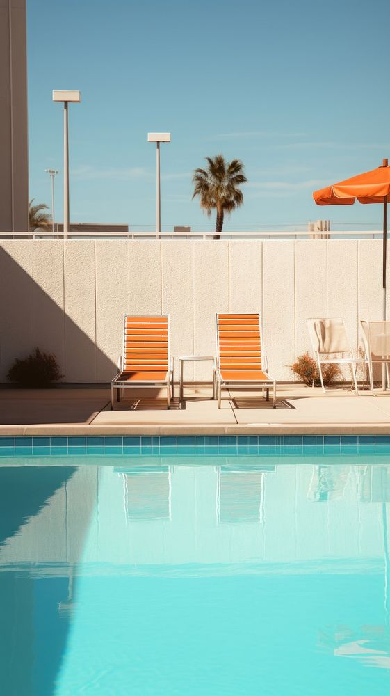 Aesthetic minimal pool furniture sunlight outdoors. AI generated Image by rawpixel.