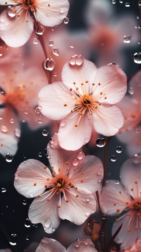 Transparent raindrop outdoors blossom. AI generated Image by rawpixel.
