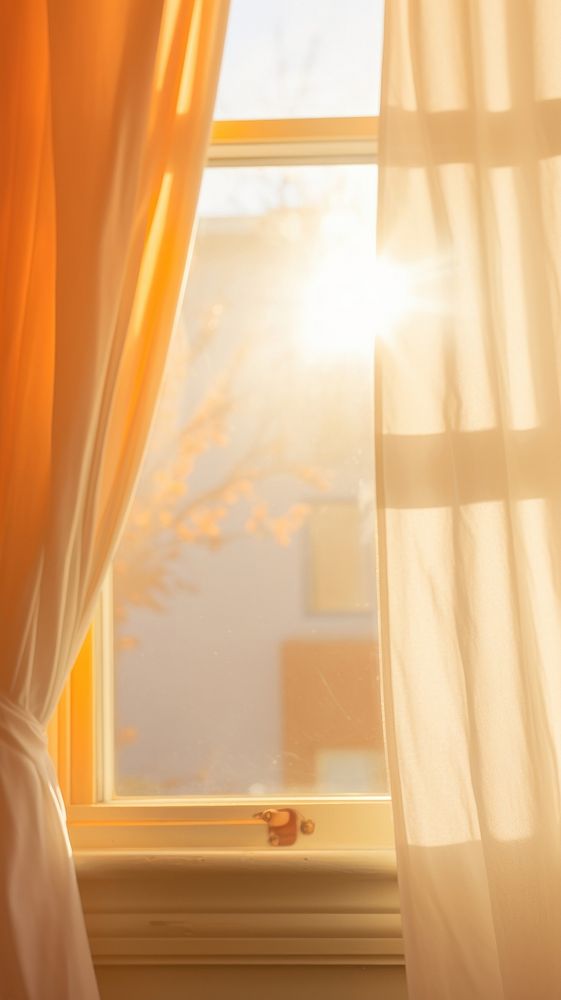 Windowr windowsill curtain light. AI generated Image by rawpixel.