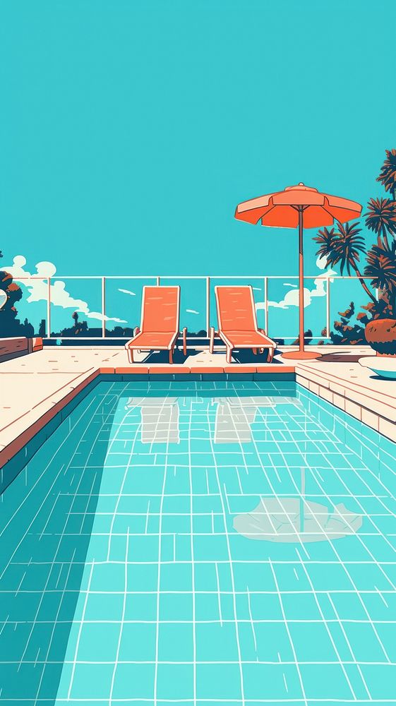 Swimming pool outdoors chair architecture. AI generated Image by rawpixel.