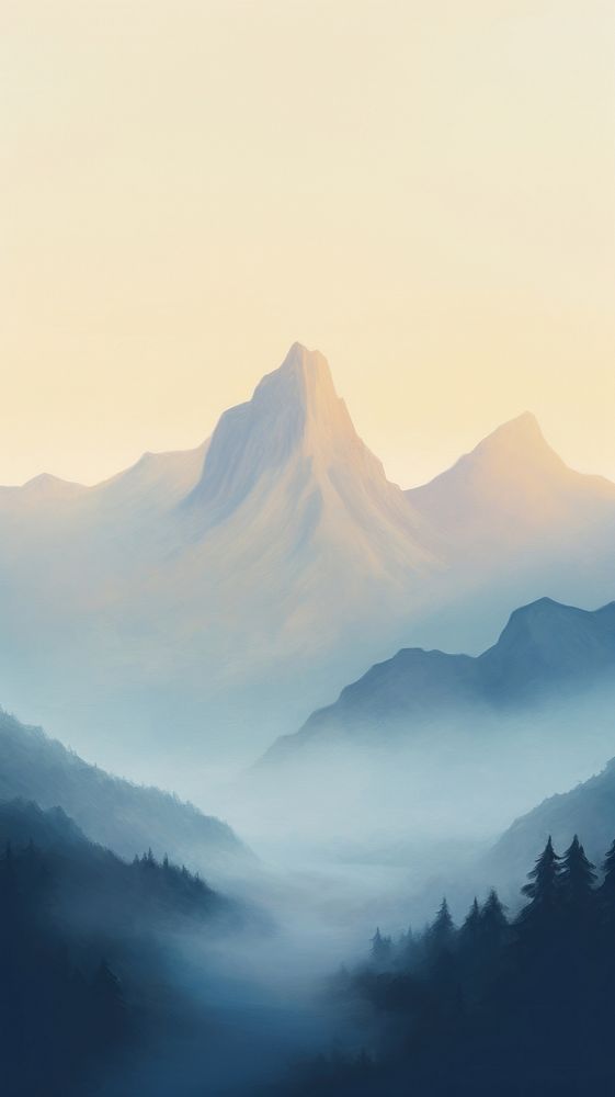 Mountainous mist sky outdoors. AI generated Image by rawpixel.