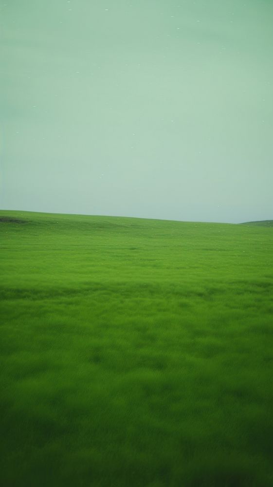 Neon green grassland landscape outdoors horizon. AI generated Image by rawpixel.