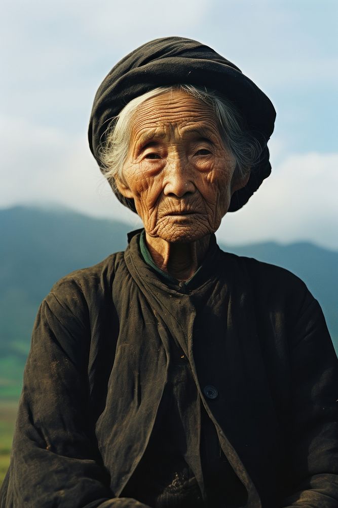 A old asian woman photography adult relaxation. AI generated Image by rawpixel.