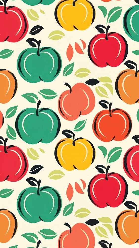 Apple pattern backgrounds repetition. AI generated Image by rawpixel.