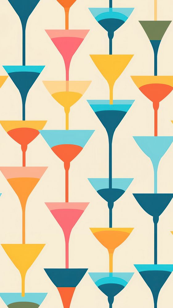 Cocktail glass backgrounds martini pattern. AI generated Image by rawpixel.
