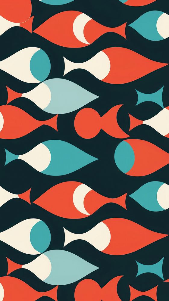 Fish pattern backgrounds repetition. AI generated Image by rawpixel.
