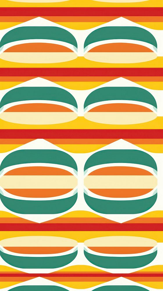 Hamburger pattern backgrounds repetition. AI generated Image by rawpixel.
