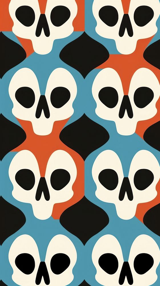 Skull pattern backgrounds repetition. AI generated Image by rawpixel.