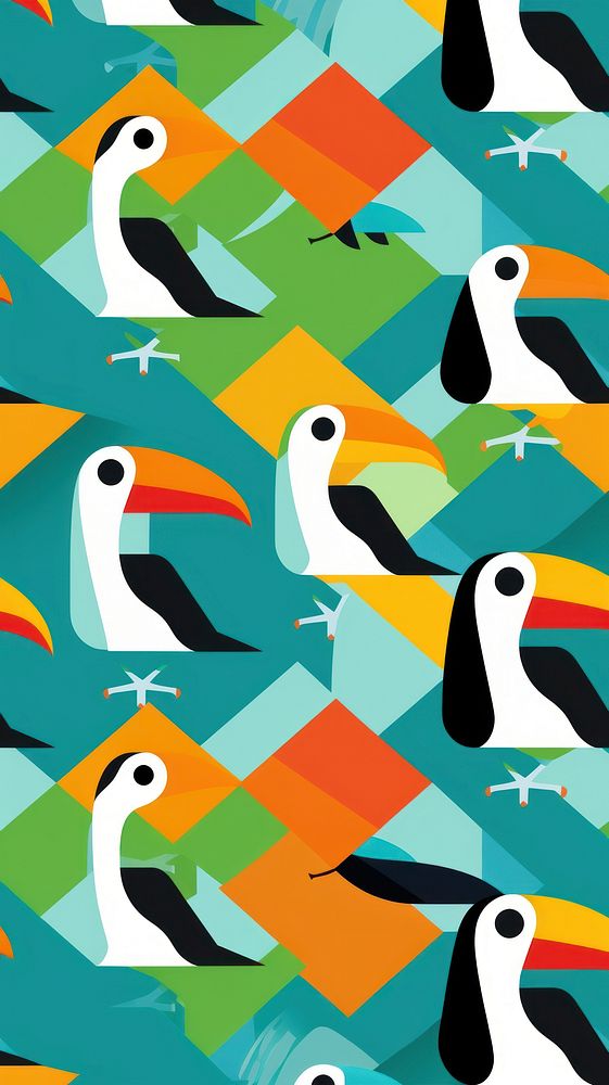 Toucan pattern backgrounds animal. AI generated Image by rawpixel.