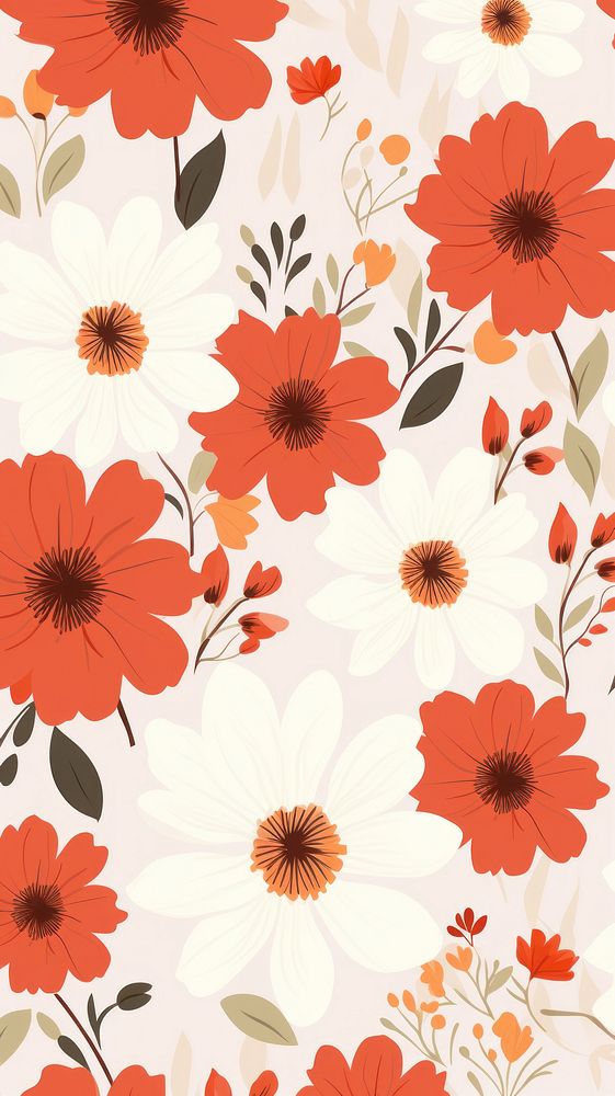 Flower pattern wallpaper graphics. AI generated Image by rawpixel.
