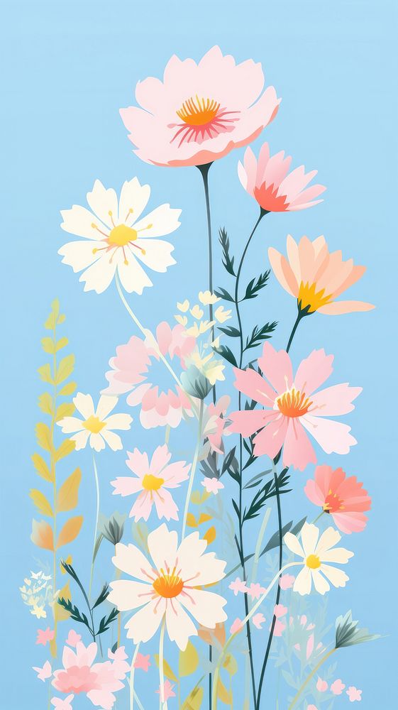 Flowers outdoors graphics blossom. AI generated Image by rawpixel.