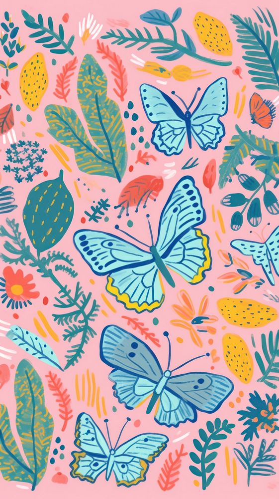 Butterfly art outdoors pattern. AI generated Image by rawpixel.