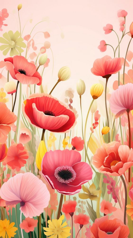 Wild flower plant petal poppy. AI generated Image by rawpixel.