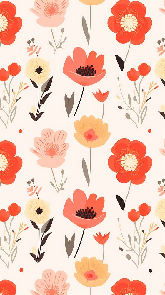 Flower pattern wallpaper nature. AI generated Image by rawpixel.