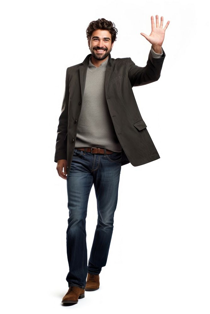 Handsome man waving sleeve blazer jacket. AI generated Image by rawpixel.