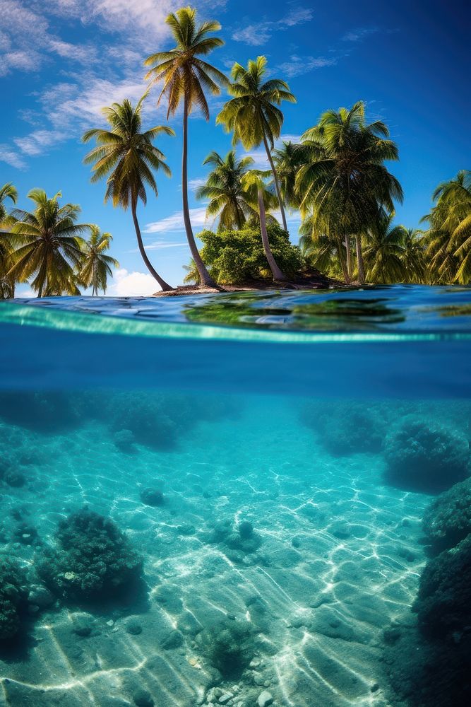 Exotic island summer underwater outdoors. AI generated Image by rawpixel.