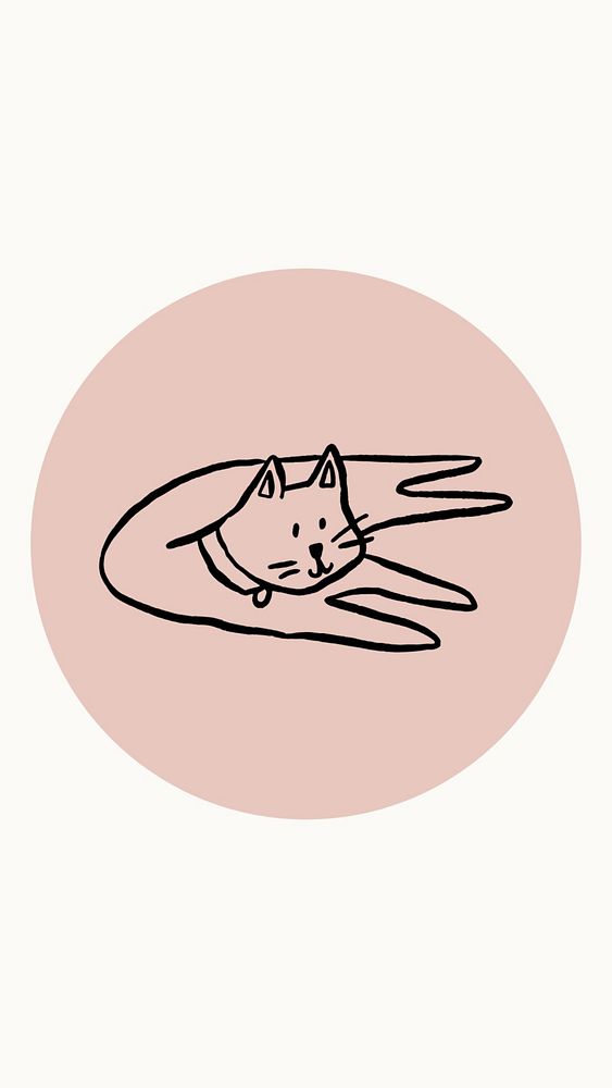 Cat  IG story cover template illustration