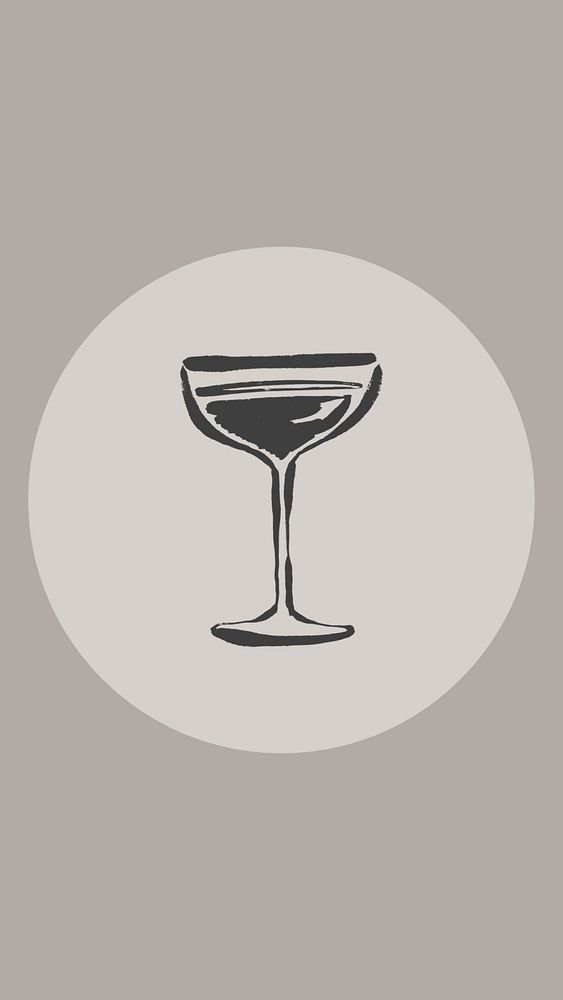 Cocktail  IG story cover template illustration