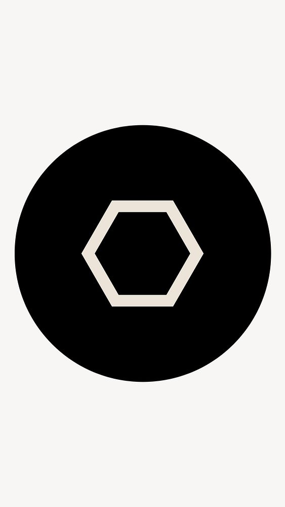 Black hexagon geometric shape IG highlight story cover template illustration