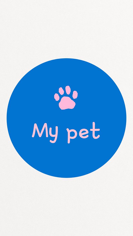 Blue my pet Instagram story highlight cover template illustration