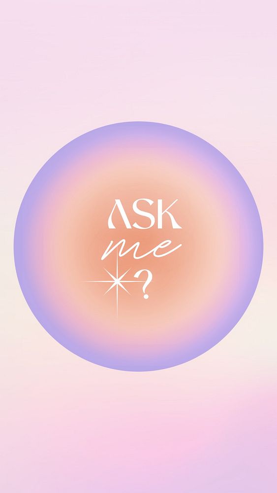 Ask me  aura gradient Instagram highlight cover template