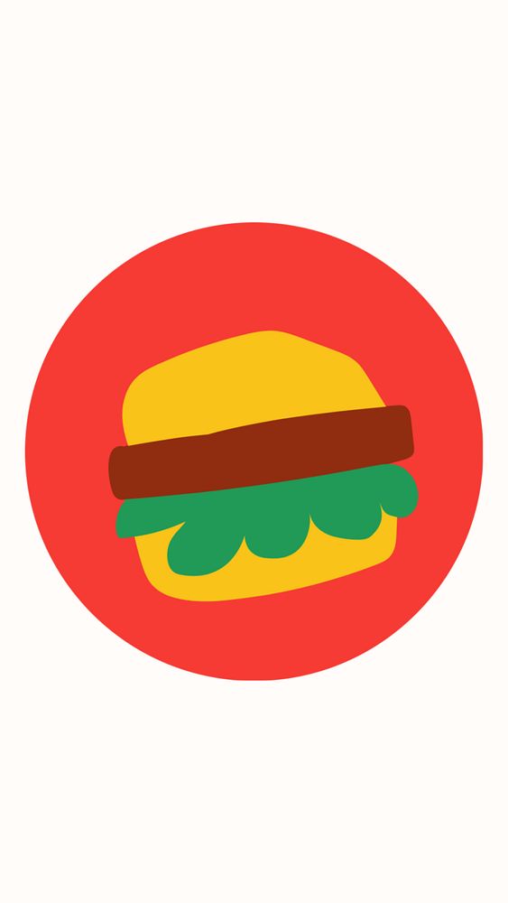 Hamburger doodle IG story cover template illustration