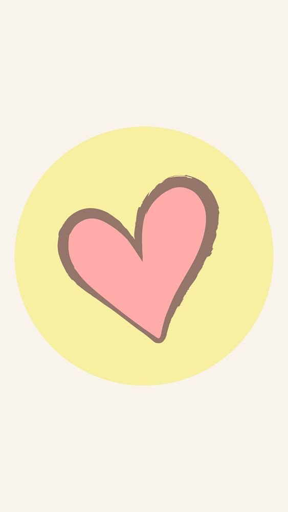 Heart doodle IG story cover template illustration
