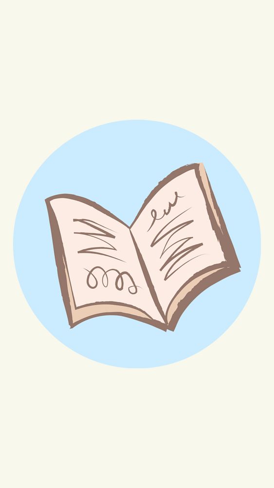 Book doodle IG story cover template illustration