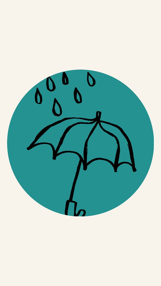 Raining doodle IG story cover template illustration