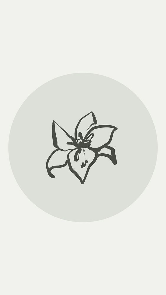 Plant green Instagram story highlight cover, line art icon illustration