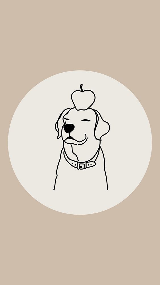 Pet brown Instagram story highlight cover, line art icon illustration