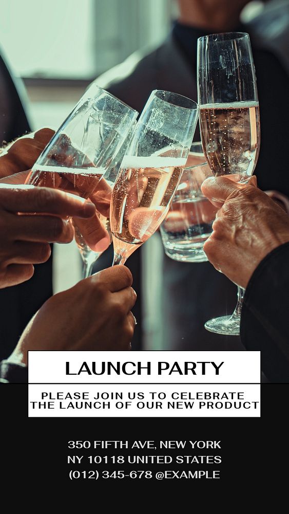 Launch party template for social story