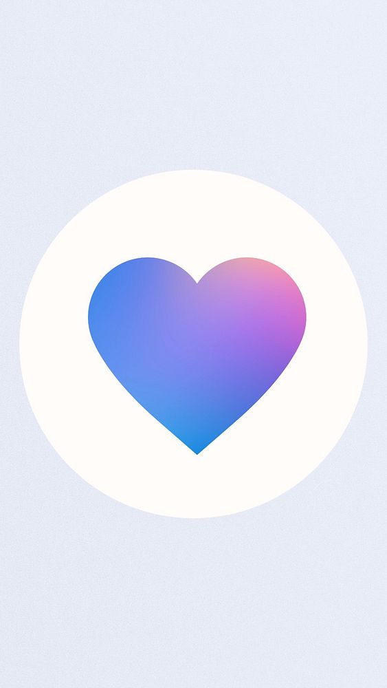 Gradient heart shape  IG story cover template illustration