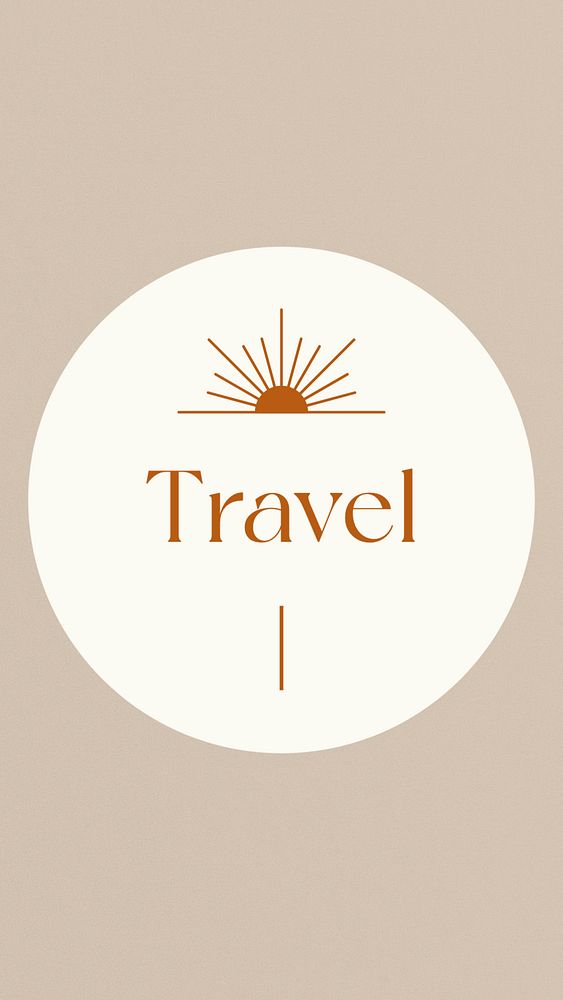 Aesthetic travel Instagram story highlight cover template illustration