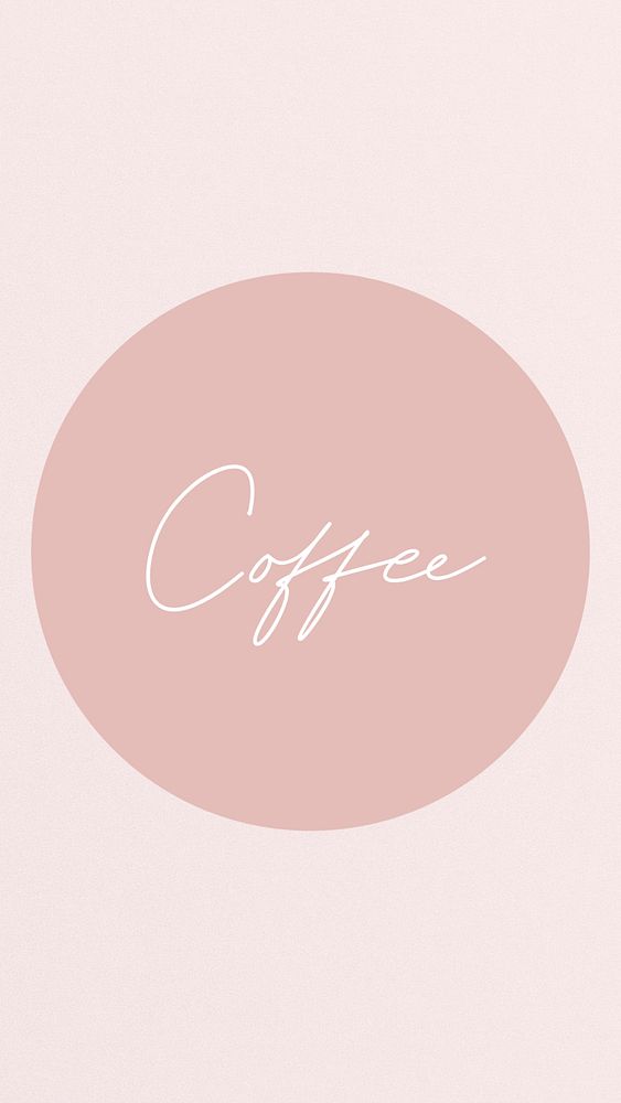 Pink coffee Instagram story highlight cover template illustration