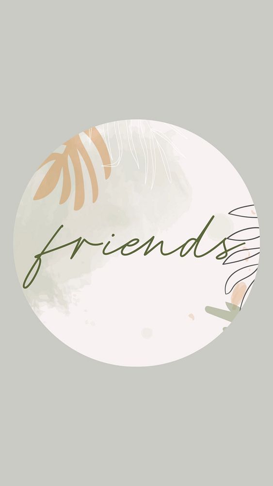 Botanical friends Instagram story highlight cover illustration